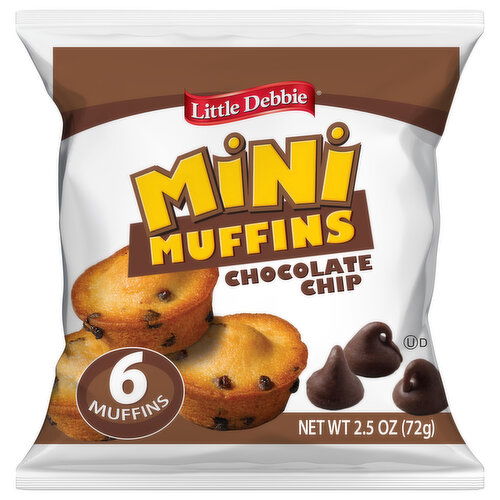 Little Debbie Muffins, Chocolate Chip, Mini