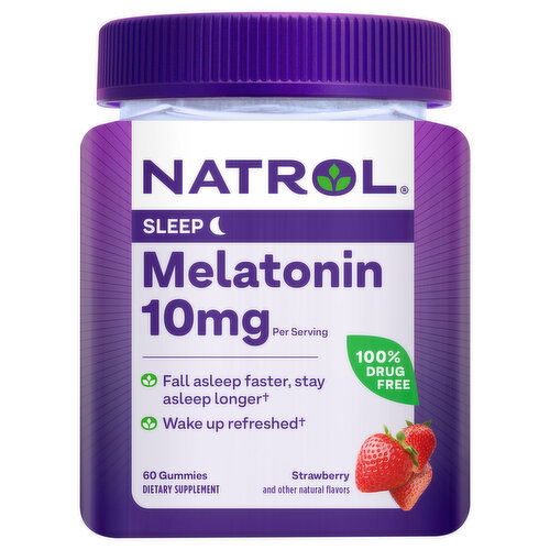 Natrol Melatonin, Sleep, 10 mg, Gummies, Strawberry