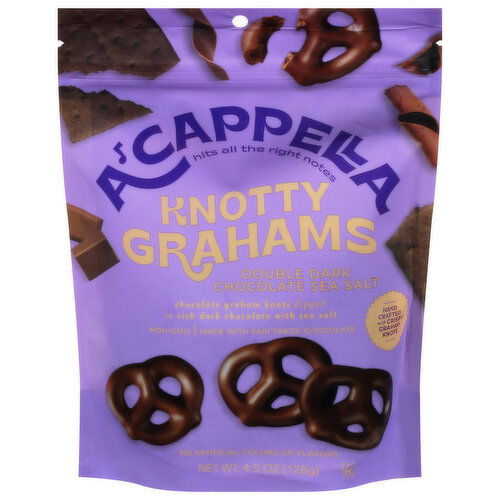 A'Cappella Knotty Grahams, Double Dark Chocolate Sea Salt