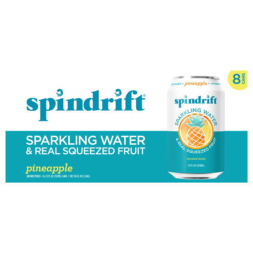 Spindrift Unsweetened Pineapple Sparkling Water - 8 Each