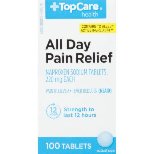 TopCare All Day Pain Relief, 220 mg, Tablets