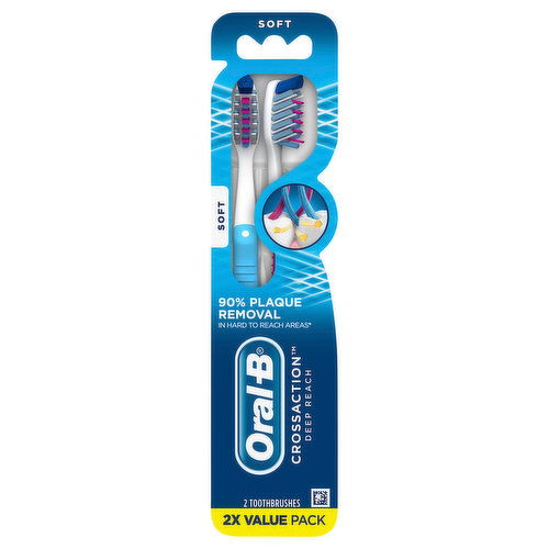 Oral-B Toothbrushes, Deep Reach, Soft, Value Pack