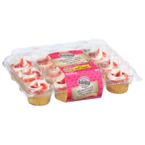 Two-Bite Shortcake Cupcakes, Strawberry - 10 Ounce