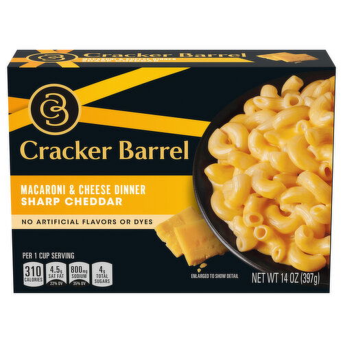 Cracker Barrel Sharp Cheddar Macaroni & Cheese Dinner - 14 Ounce