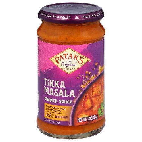 Patak's Simmer Sauce, Tikka Masala, Medium