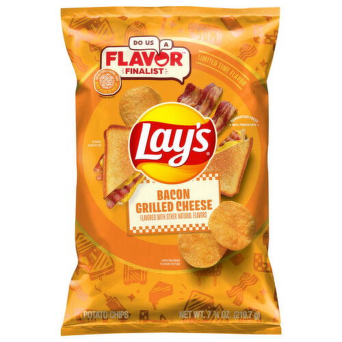Lay's Potato Chips, Bacon Grilled Cheese - 7.75 Ounce