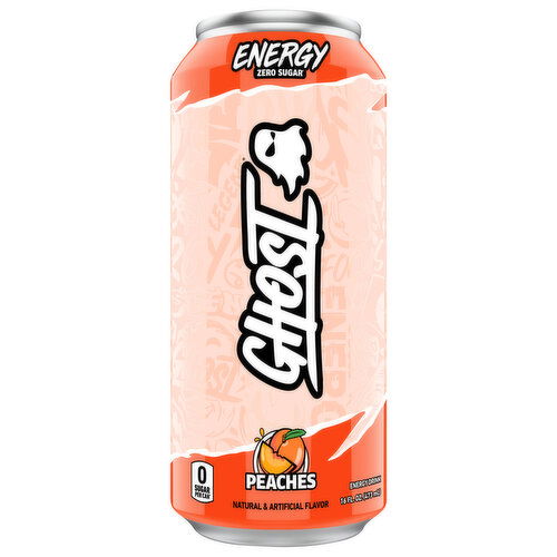 Ghost Zero Sugar Peaches Energy Drink - 16 Fluid Ounce