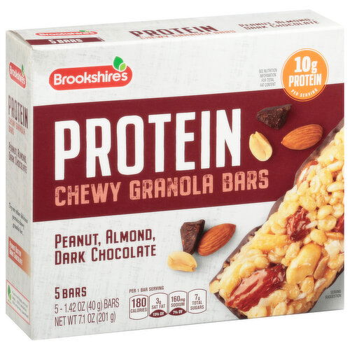 Brookshire's Granola Bars, Chewy, Peanut, Almond, Dark Chocolate