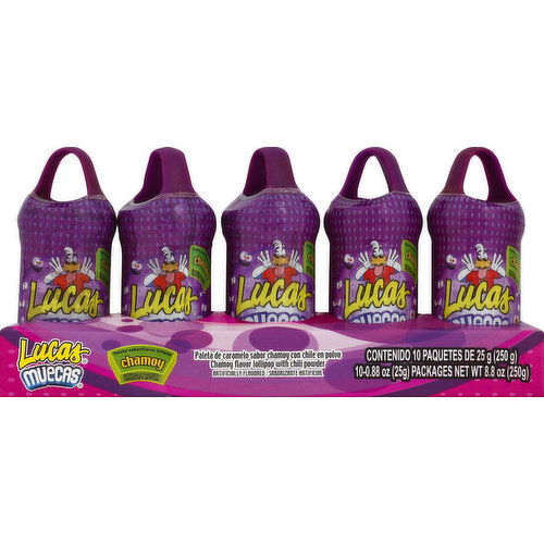 Lucas Lollipop, Chamoy Flavor - 10 Each