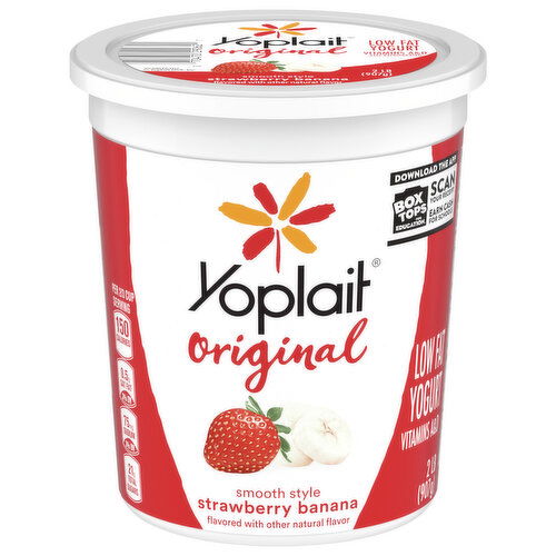 Yoplait Yogurt, Low Fat, Strawberry Banana, Smooth Style