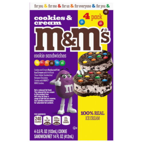 M&M's Cookie Sandwiches, Cookies & Cream