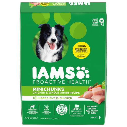 IAMS Dog Food, Chicken & Whole Grain Recipe, Adult 1+, Minichunks