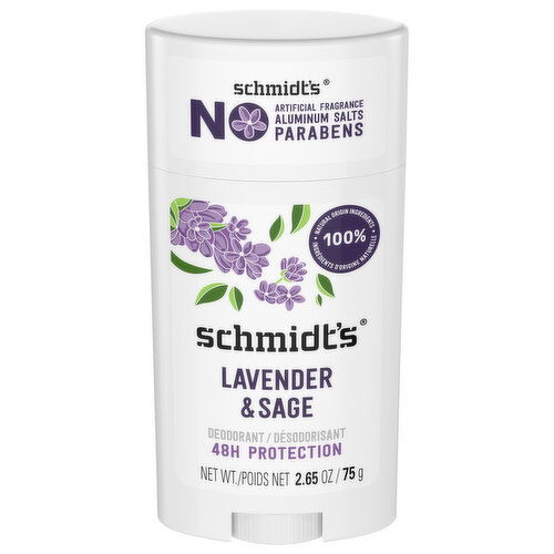 Schmidt's Deodorant, Lavender & Sage