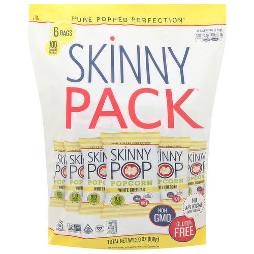 SkinnyPop Popcorn, Gluten Free, White Cheddar, Skinny Pack