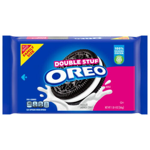 OREO OREO Double Stuf Chocolate Sandwich Cookies, Family Size, 20 oz