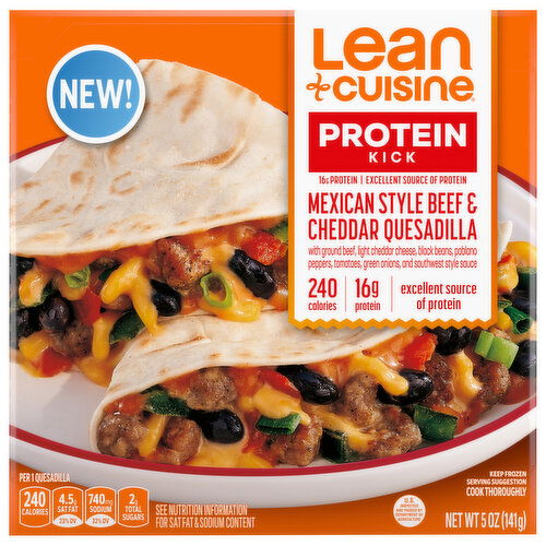 Lean Cuisine Quesadilla, Beef & Cheddar, Mexican Style - 5 Ounce