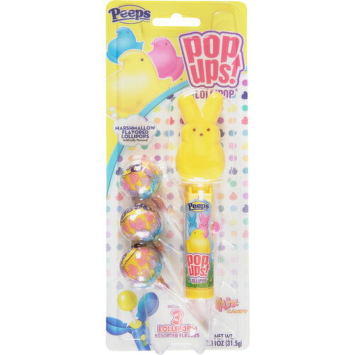 Peeps Lollipops, Marshmallow Flavored, Pop Ups