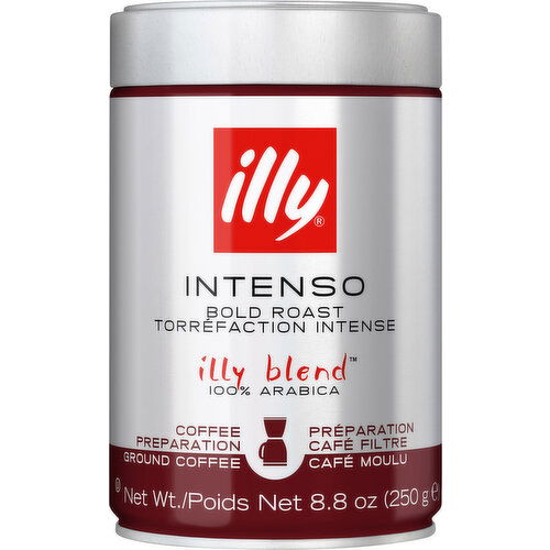 Illy Coffee, Ground, Bold Roast, Intenso