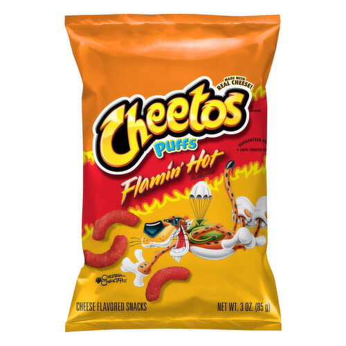 Cheetos Cheese Flavored Snacks, Flamin' Hot Flavored, Puffs