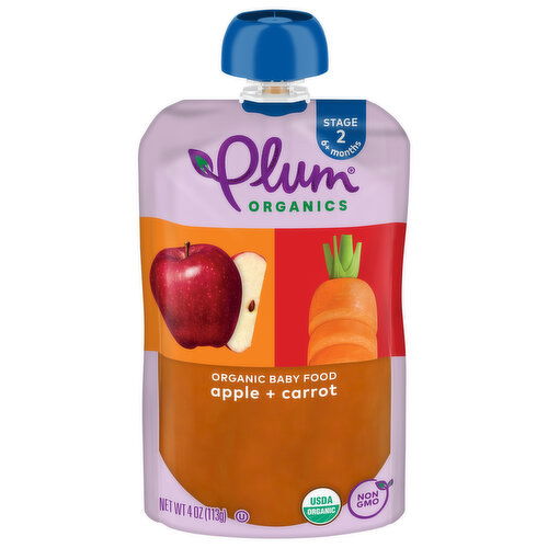 Plum Organics® Stage 2 Organic Apple & Carrot 4oz Pouch