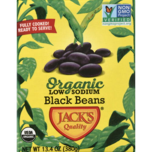 Jacks Quality Black Beans, Low Sodium, Organic