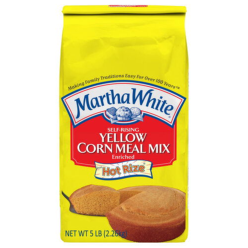 Martha White Corn Meal Mix, with Hot Rize, Enriched, Self-Rising, Yellow