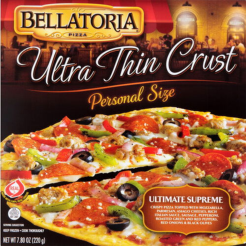 Bellatoria Pizza, Ultra Thin Crust, Ultimate Supreme, Personal Size