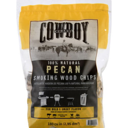 Cowboy Smoking Wood Chips, Pecan