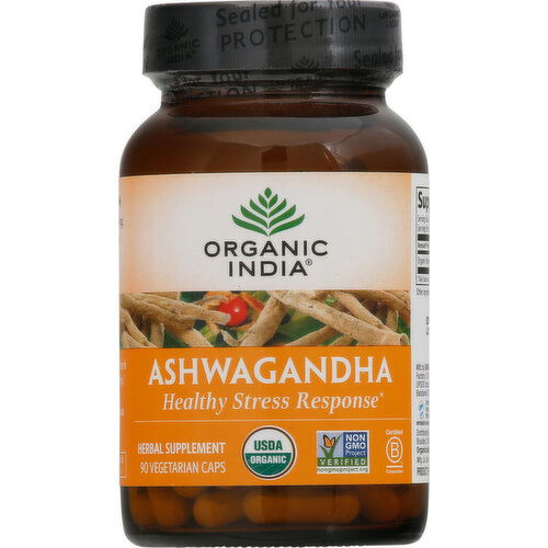 Organic India Ashwagandha, Vegetarian Caps