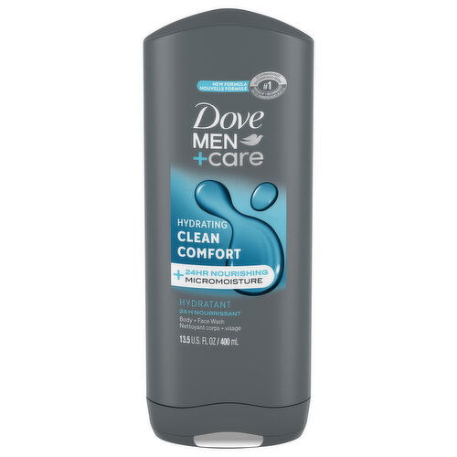 Dove Men+Care Hydrating Clean Comfort Body + Face Wash - 13.5 Fluid Ounce