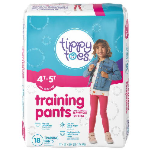 Tippy Toes Training Pants, for Girls, 4T-5T