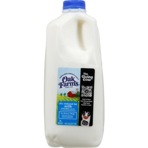 Oak Farms Milk, 2% Reduced Fat - 0.5 Gallon Image 1 of 3