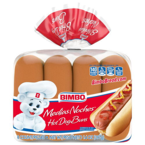 Bimbo Hot Dog Buns - 8 Each