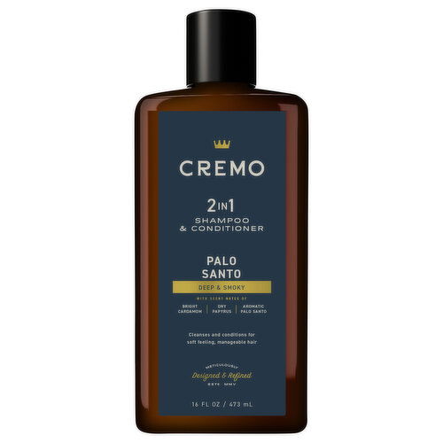 Cremo 2 in 1 Palo Santo Shampoo & Conditioner - 16 Fluid Ounce