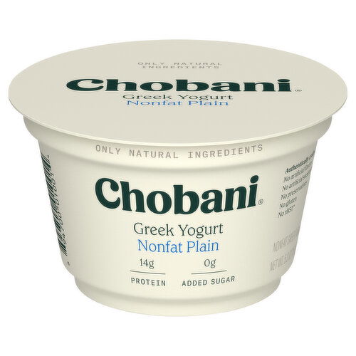 Chobani Yogurt, Greek, Nonfat, Plain