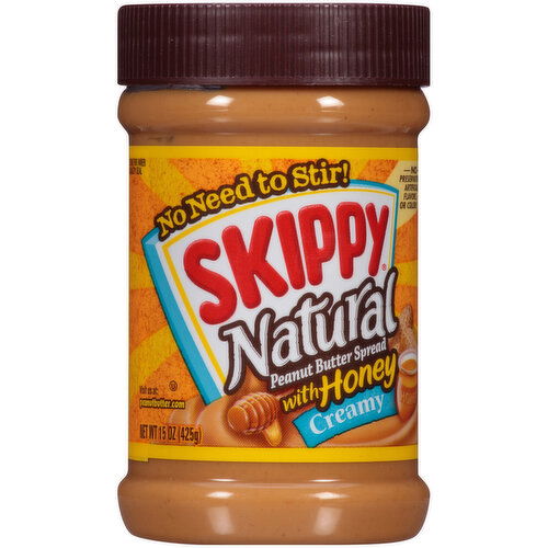 Skippy Natural Creamy Peanut Butter Spread with Honey