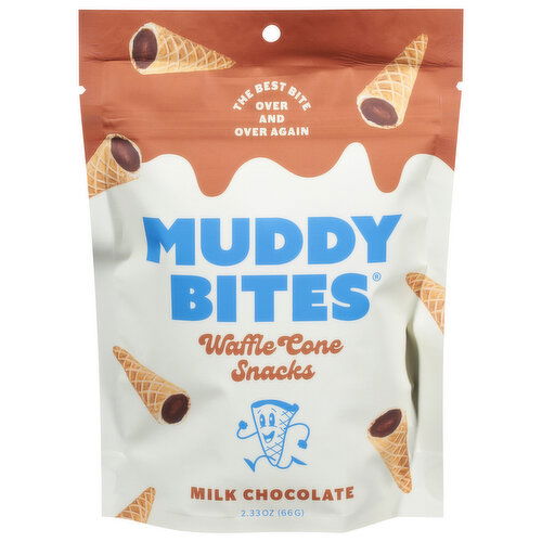 Muddy Bites Waffle Cone Snacks, Milk Chocolate