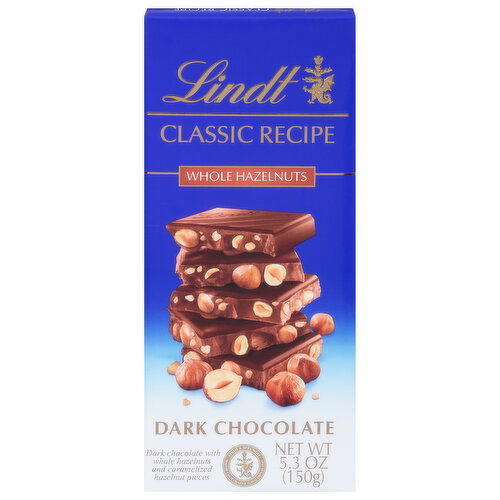 Lindt Dark Chocolate, Whole Hazelnuts