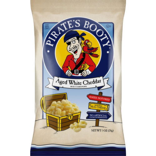 Pirates Booty Rice & Corn Puffs, Aged White Cheddar