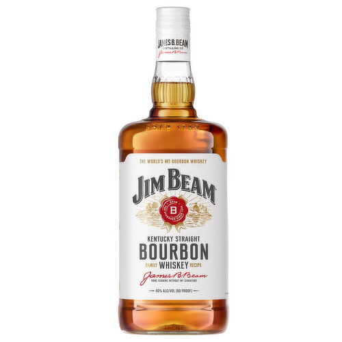 Jim Beam Aged 4 Years White Label Kentucky Straight Bourbon Whiskey, 1.75 L    