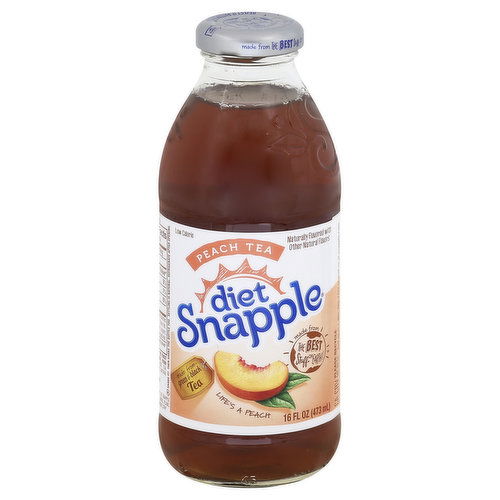 Snapple Green & Black Tea, Peach, Diet - 16 Ounce