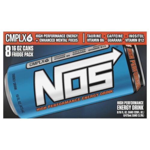 NOS Energy Drink, High Performance, Fridge Pack