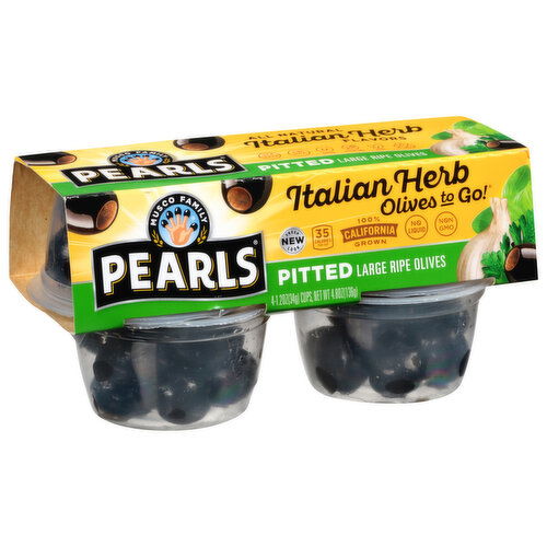 Pearls Olives, Italian Herb, Large Ripe, Pitted
