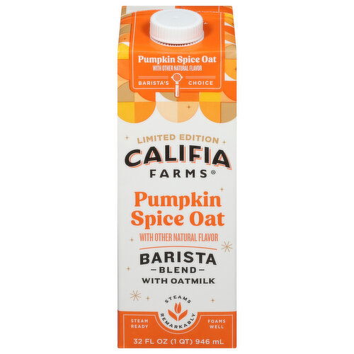 Califia Farms Oatmilk, Barista Blend, Pumpkin Spice Oat