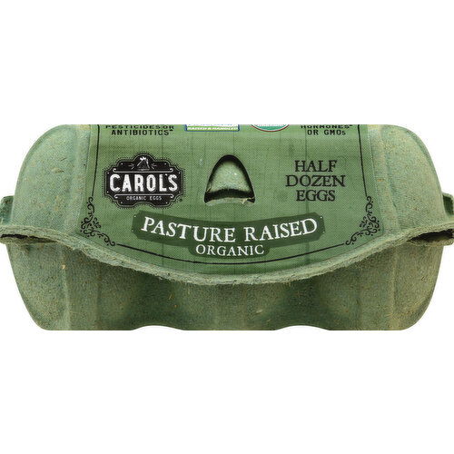 Carols Eggs, Fresh, Organic, Large, Grade A