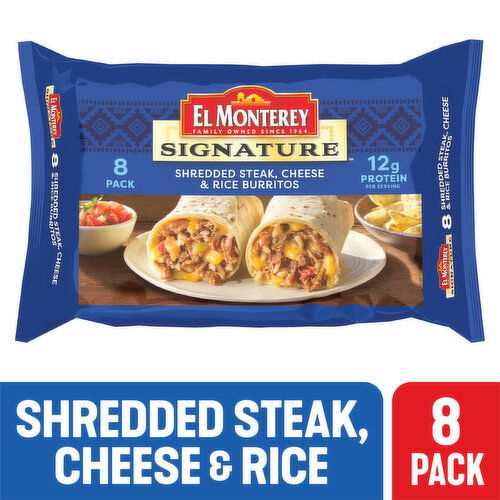 El Monterey Burritos, Shredded Steak, Cheese & Rice