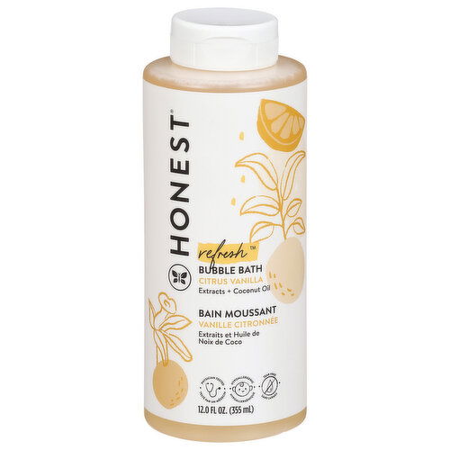 Honest Refresh Citrus Vanilla Bubble Bath - 12 Fluid Ounce