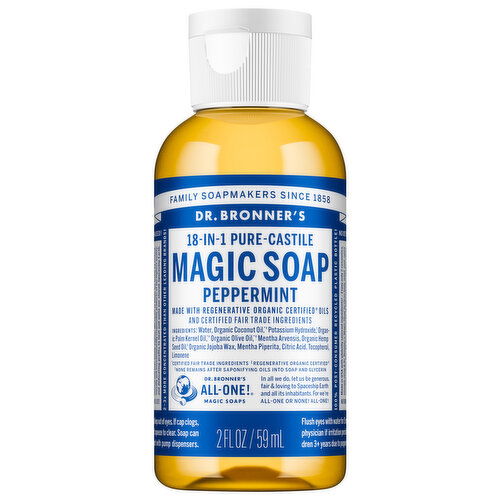 Dr. Bronner's Magic Soap, 18-in-1, Pure-Castile, Peppermint