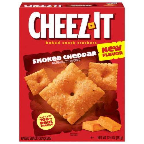 Cheez-It Snack Crackers, Baked, Smoked Cheddar