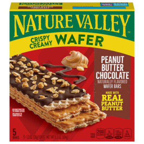 Nature Valley Wafer Bars, Peanut Butter Chocolate, Crispy Cream